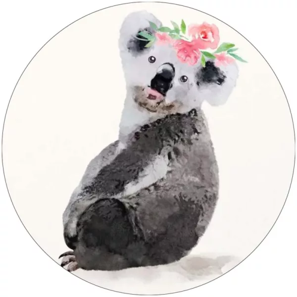 Koala rundt kageprint / sukkerprint - 19 cm.