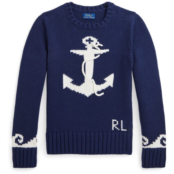 Polo Ralph Lauren Newport Navy / Clubhouse Cream Girl Pullover - Str. L/12-14 år  L/12-14 år