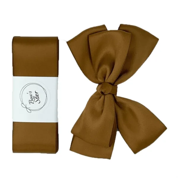 Bow's By Stær Dåbsbånd M. Double Bow Satin Golden Brown