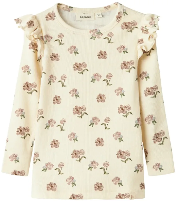 Lil Atelier Bluse Gavo Eko Turtledove Peony  122-128