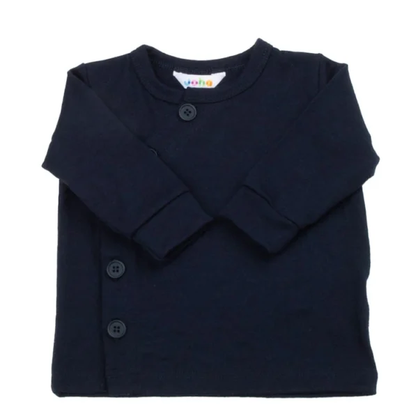 Cardigan i navy i 100% merino uld Mørkeblå 60