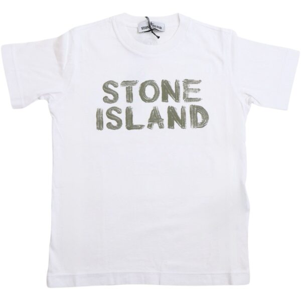 Stone Island White Ss T-Shirt - Str. 14 år  14 år