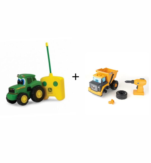 John Deere, R/C Johnny Traktor Og John Deere Build A Dump Truck Sæt - traktor - Legekammeraten.dk