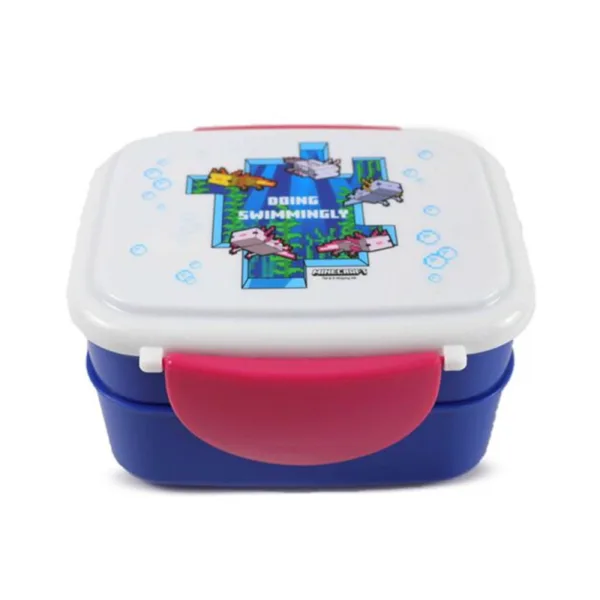 Minecraft madkasse Bento Lunch Box med bestik - Axolotl