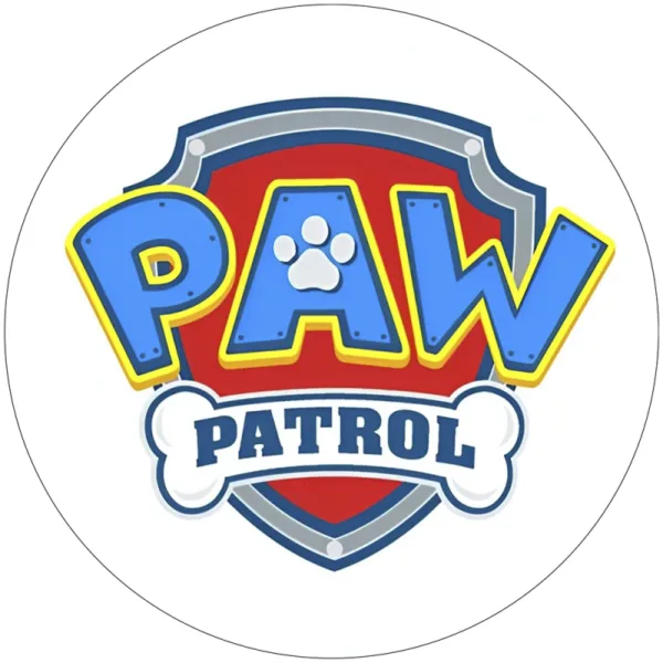 Paw Patrol rundt sukkerprint 19 cm - Logo