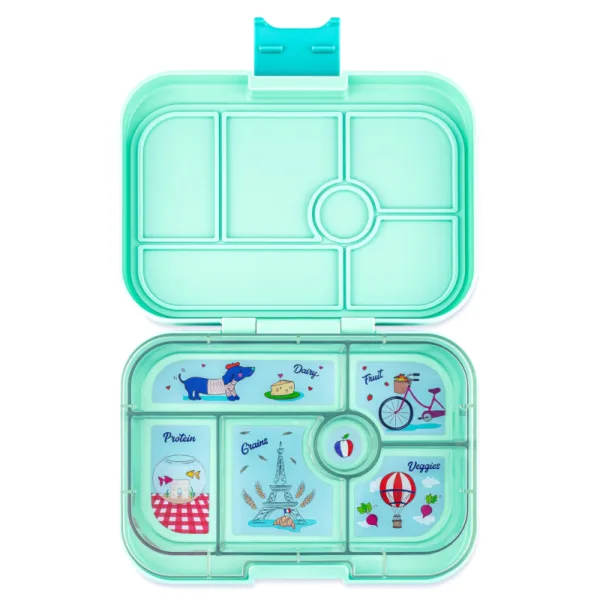 Yumbox madkasse med 6 rum - Surf Blue Race Cars