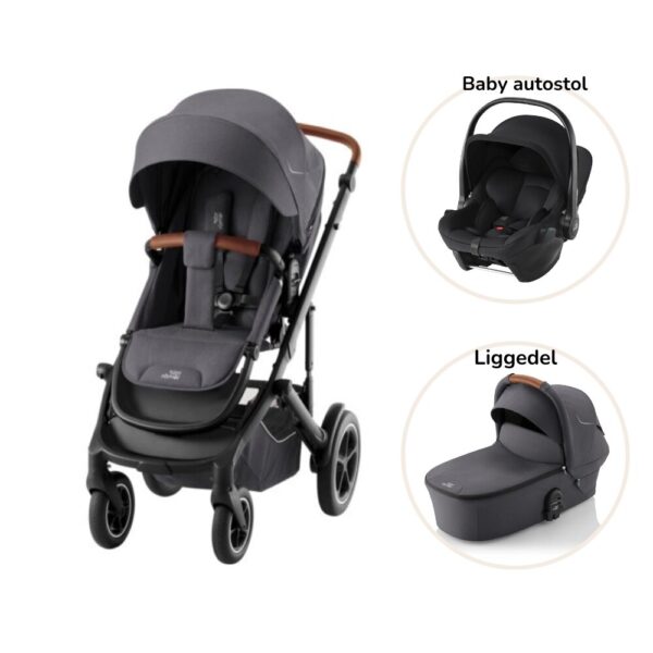 Smile 5Z inkl. liggedel og Baby-Safe Core autostol - midnight grey/space black