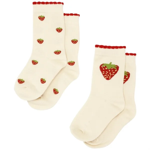 Flöss Strømper - Jordbær - 2-pack strawberry socks