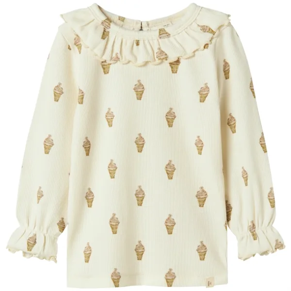 Lil Atelier Bluse - Gavo Eug Turtledove - Ice Cream  92