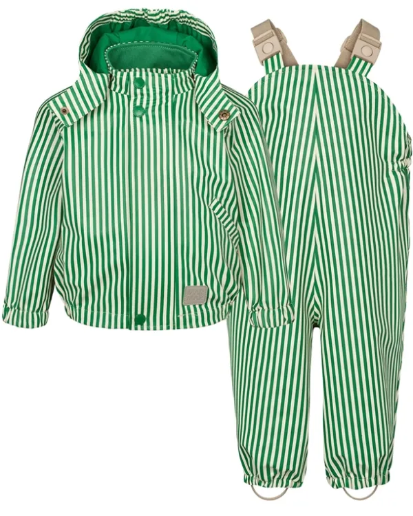 MarMar Regntøj - Oddy - Green Stripes  104-110