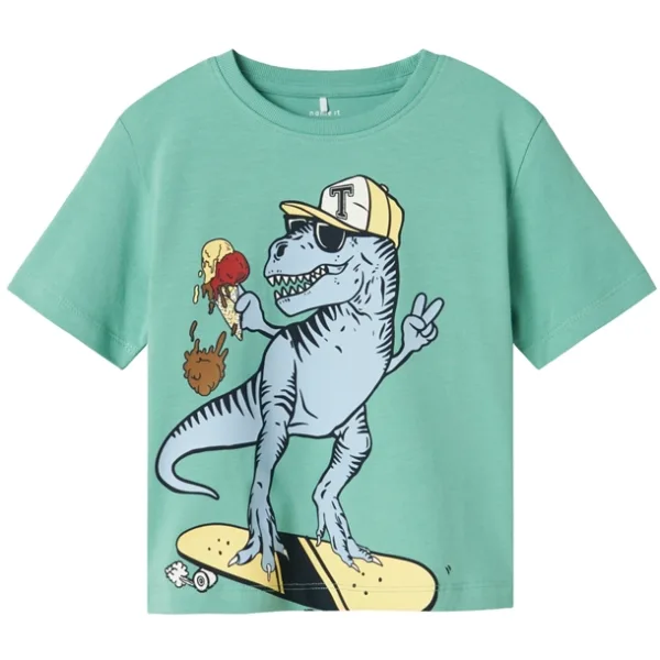 Name It T-shirt Dino - Creme De Menthe Celestial Blue  104