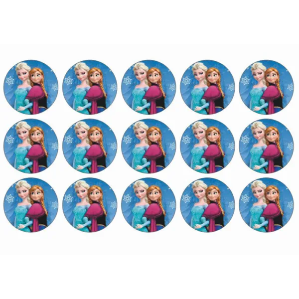 Frozen muffins sukkerprint - Anna og Elsa